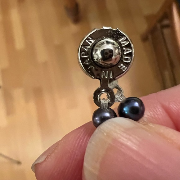 Vintage blue freshwater pearl multi strand Illusion floating necklace 16” - Picture 4 of 5